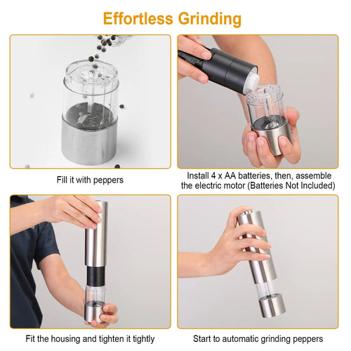 Adjustable Electric Pepper Grinder with LED Light