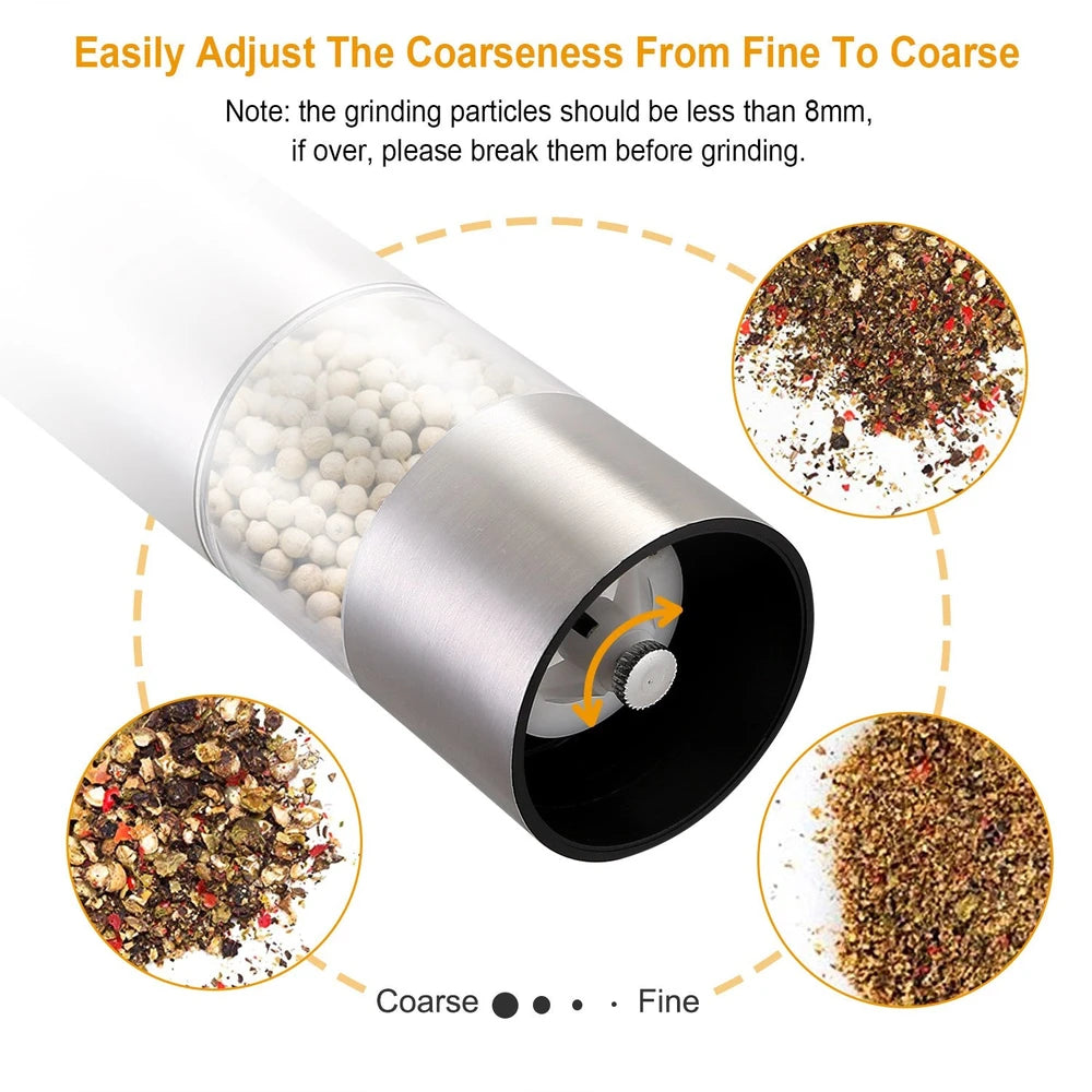 Adjustable Electric Pepper Grinder with LED Light